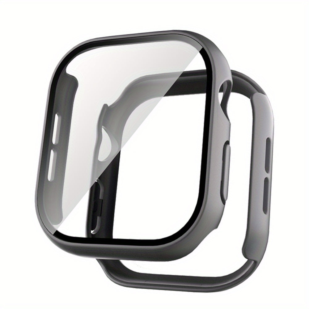 Tempered Glass Screen Protector Case for iWatch Series 4 5 6 7 8 9 10 SE 40mm 44mm 45mm 46mm Hard PC Bumper Scratch Resistant