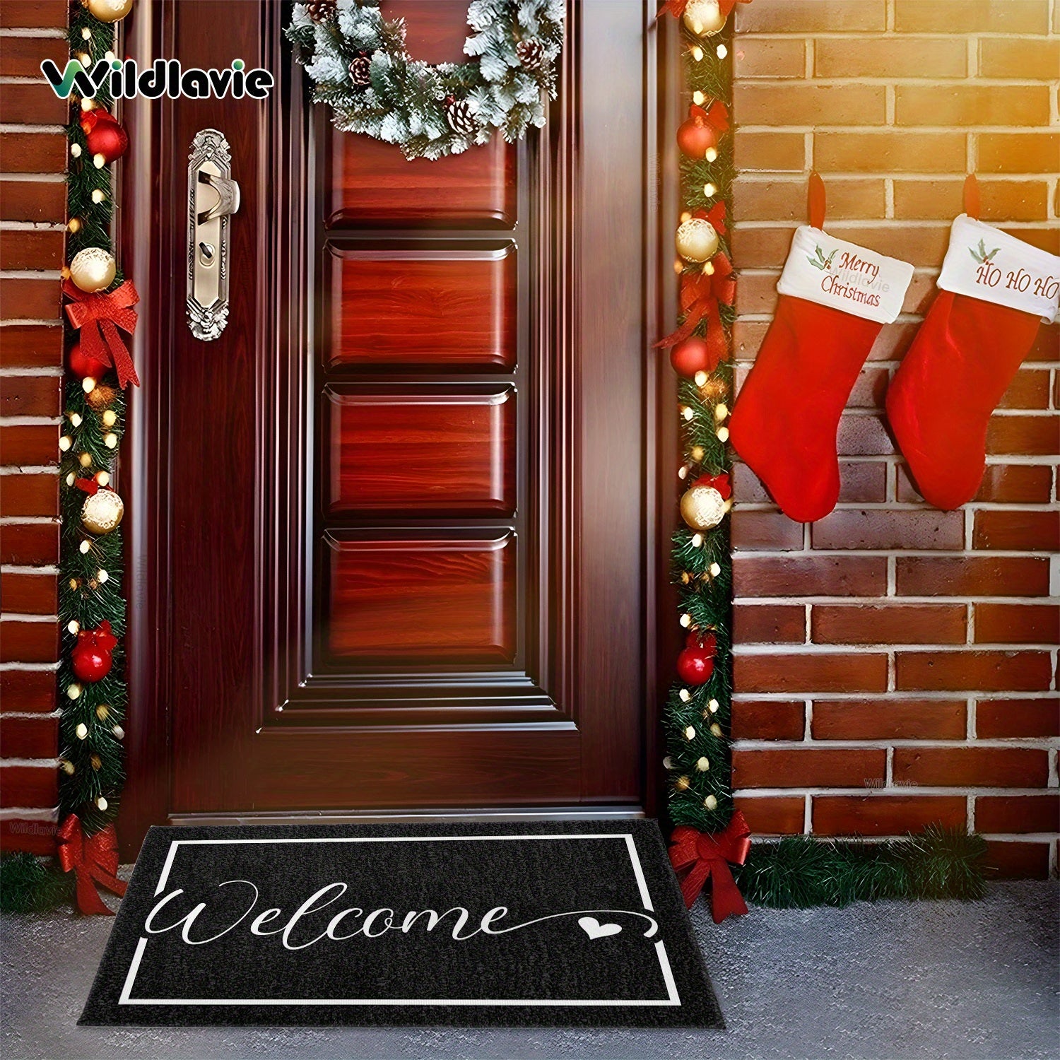 Welcome Mat Non-Slip Easy Clean Entryway Rug for Bathroom Kitchen Patio