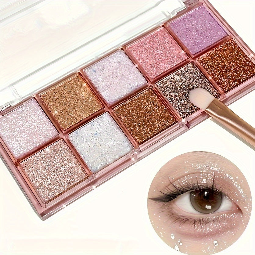Женская палетка теней для век 9-18 цветов матовые и с эффектом шиммер нюд коричневый фиолетовый