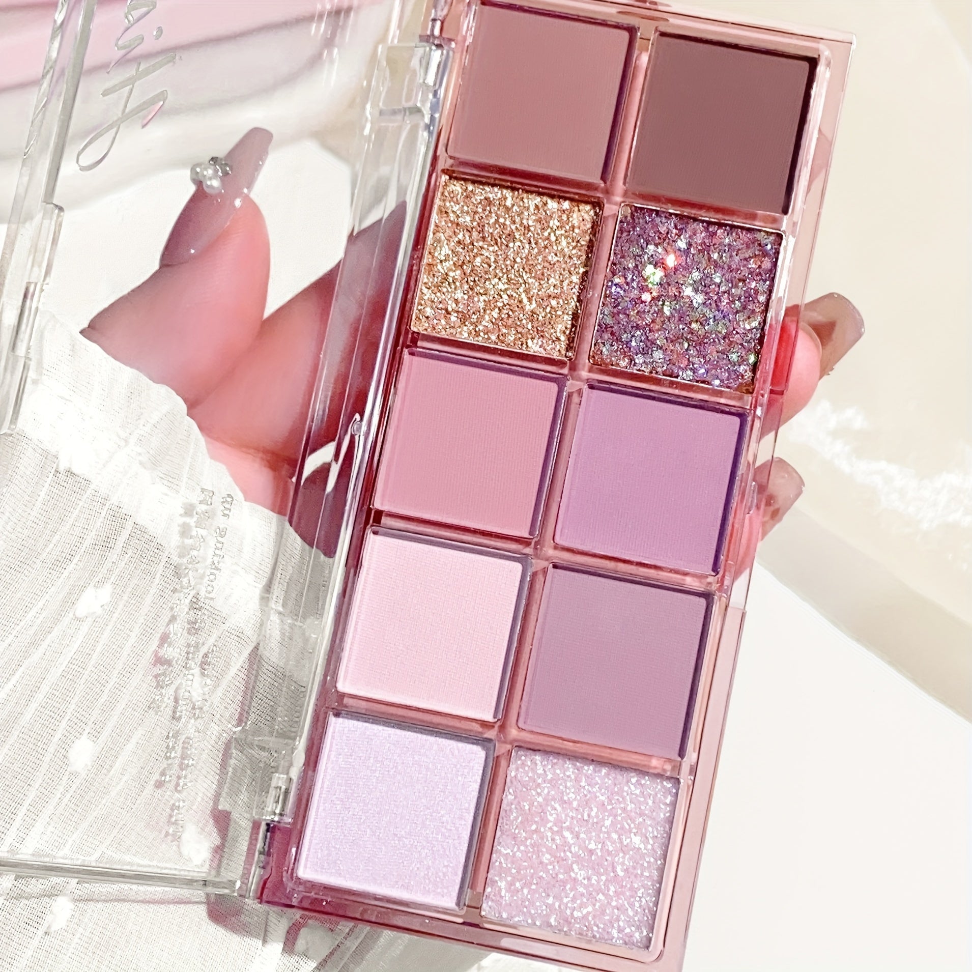 Женская палетка теней для век 9-18 цветов матовые и с эффектом шиммер нюд коричневый фиолетовый