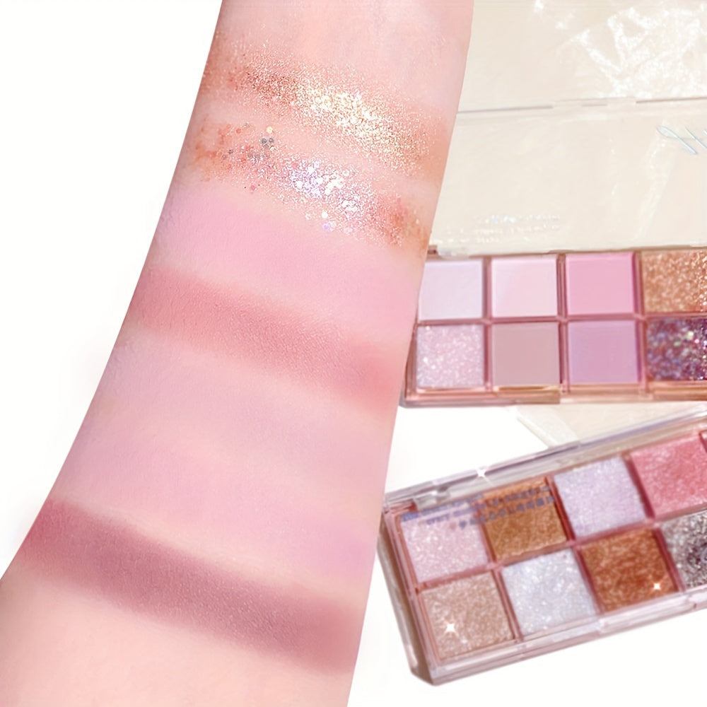 Женская палетка теней для век 9-18 цветов матовые и с эффектом шиммер нюд коричневый фиолетовый