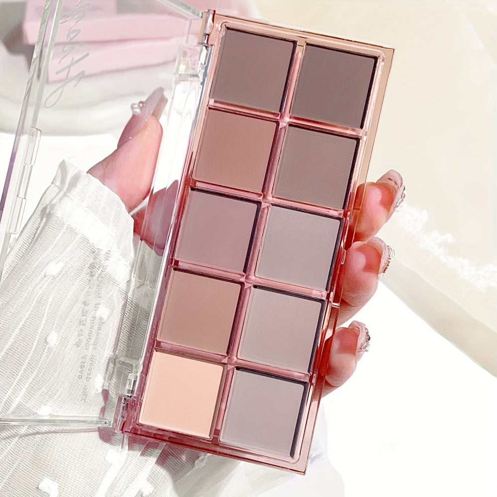 Женская палетка теней для век 9-18 цветов матовые и с эффектом шиммер нюд коричневый фиолетовый