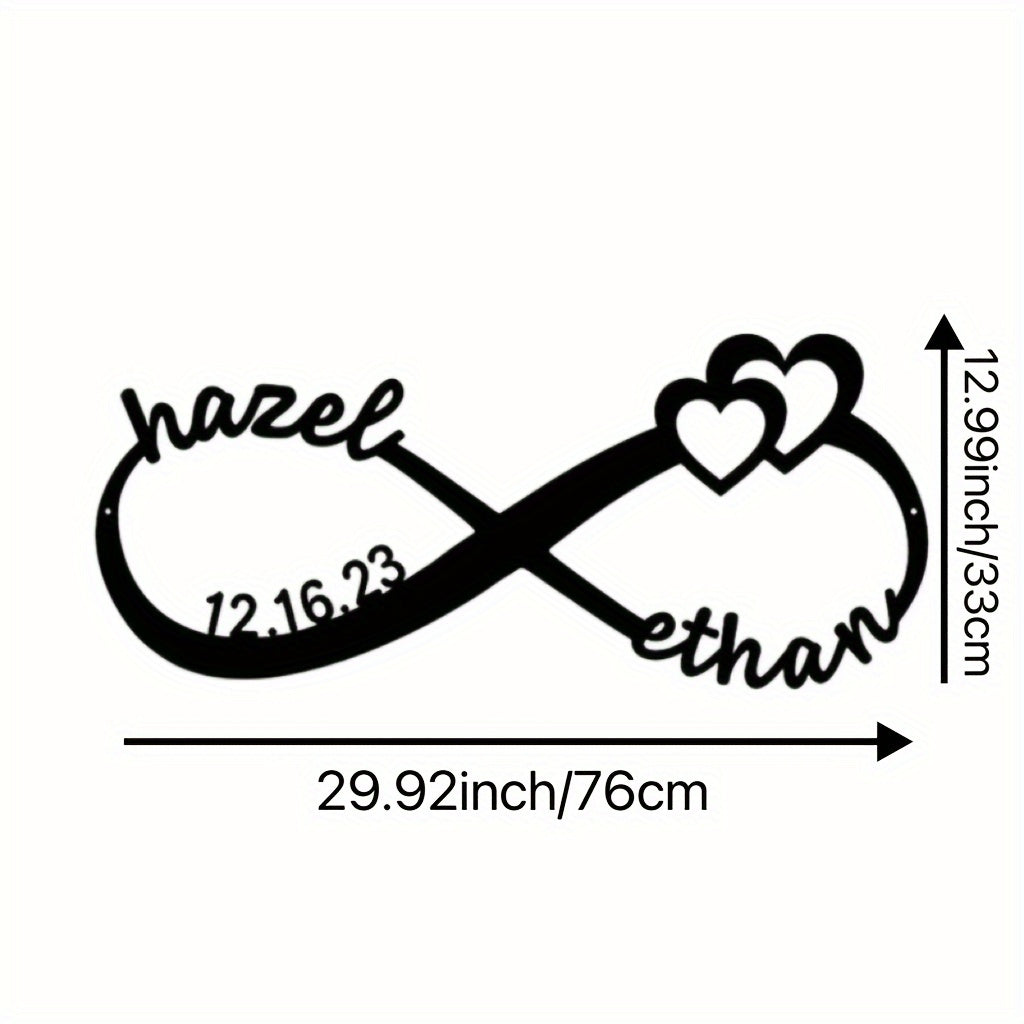 Yilnomalar, to'ylar va yubileylar uchun moslashtiriladigan Cheksiz Yurak Metal devor san'ati