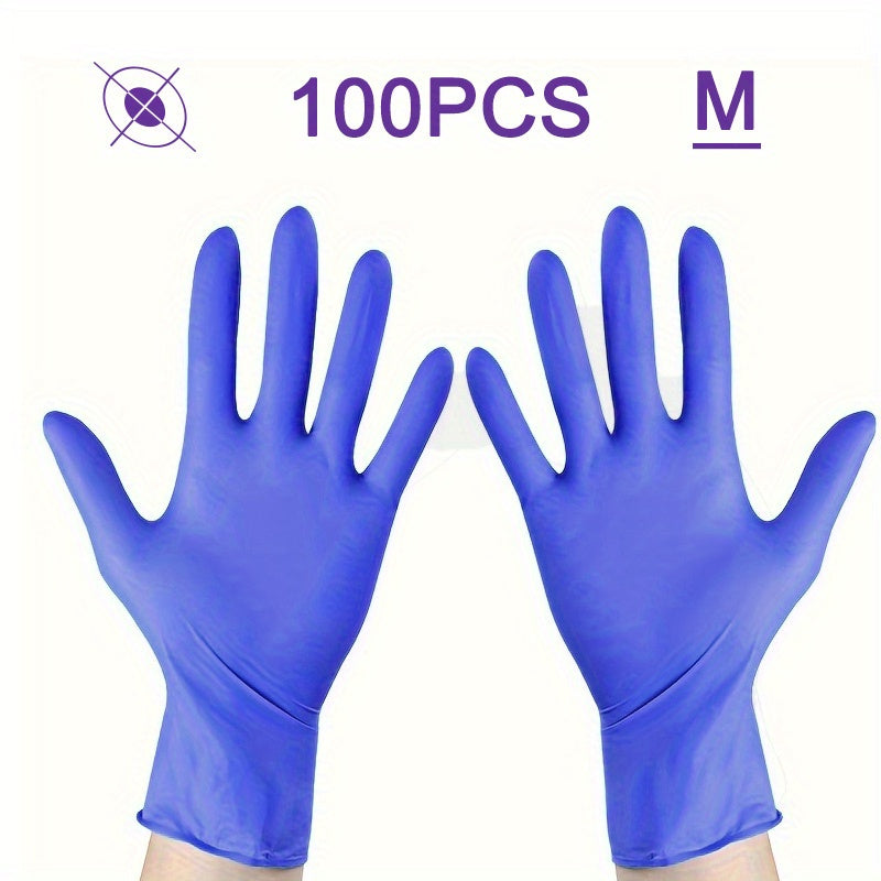 100-Pack Nitrile Disposable Gloves Waterproof Ambidextrous for Kitchen Cleaning Tattoo Salon Pet Care