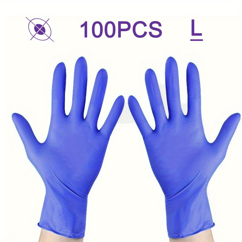 100-Pack Nitrile Disposable Gloves Waterproof Ambidextrous for Kitchen Cleaning Tattoo Salon Pet Care