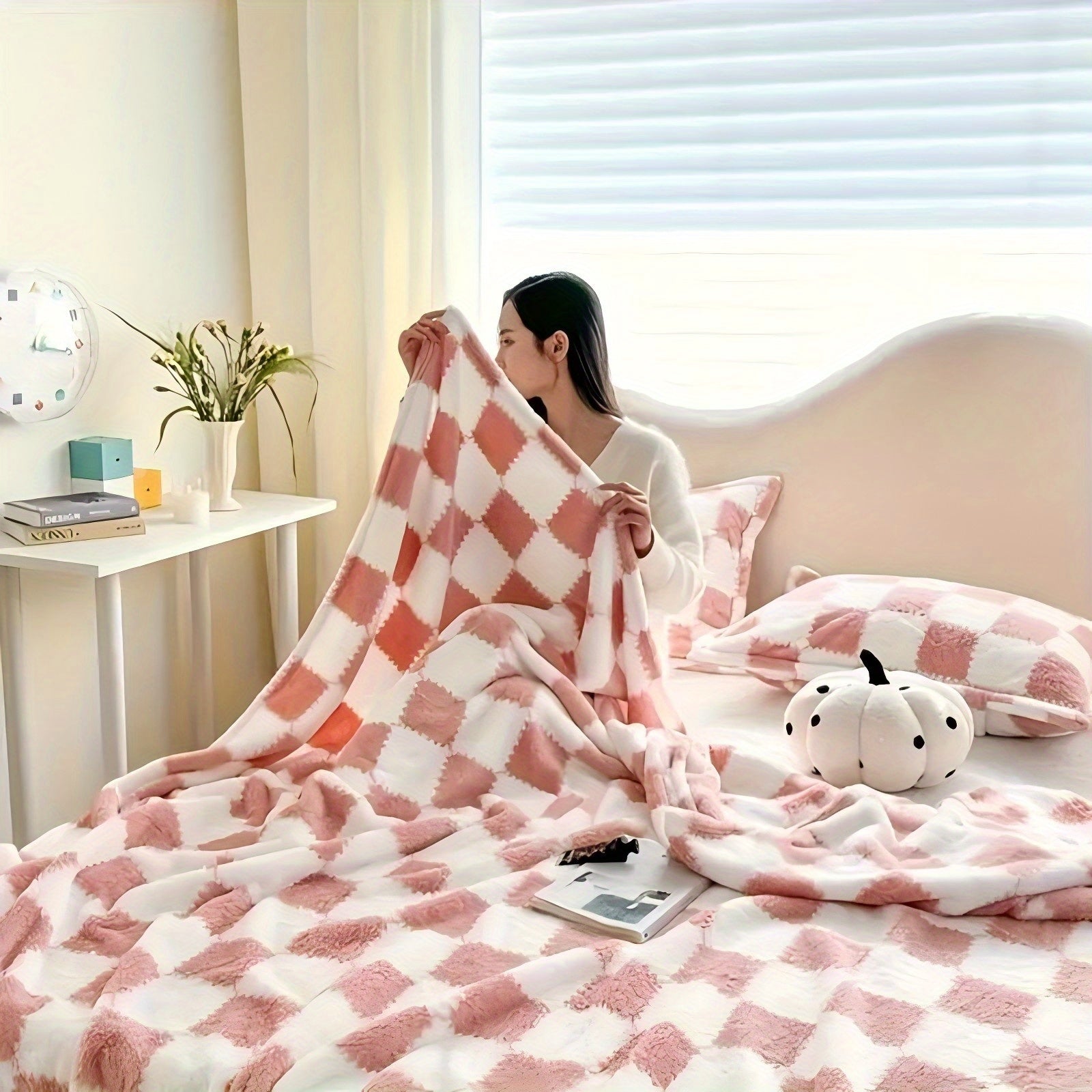 Soft Warm Panda Velvet Throw Blanket for Sofa Travel Office Naps