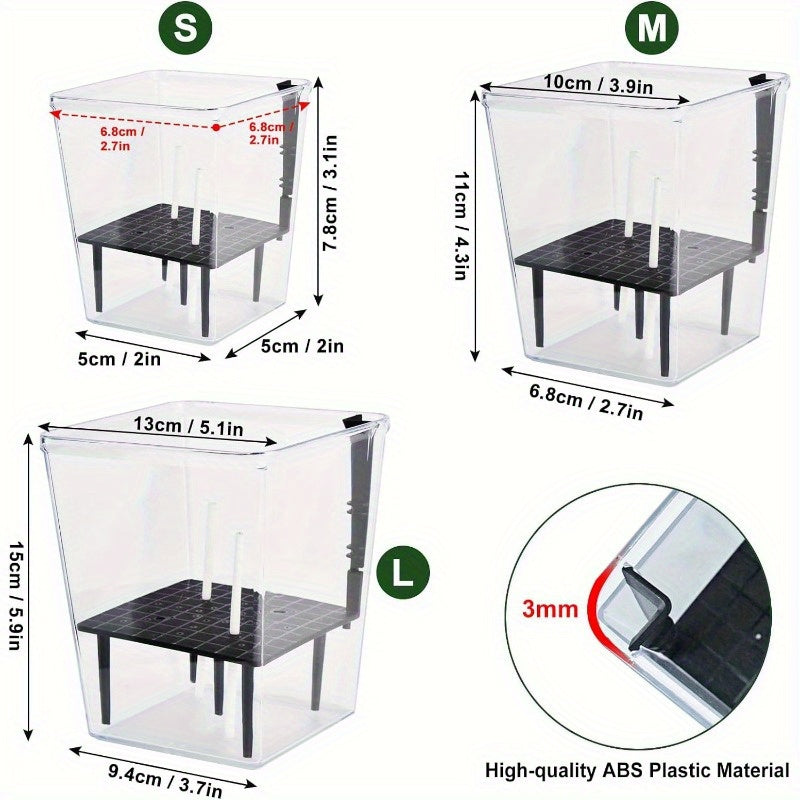Self-Watering Square Planter with Deep Reservoir Lightweight Indoor Outdoor for Spider Plants Orchids African Violets