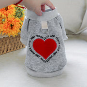 Soft Knit Heart-Shaped Pet Sweater for Small Dogs All-Season Pullover Polyester