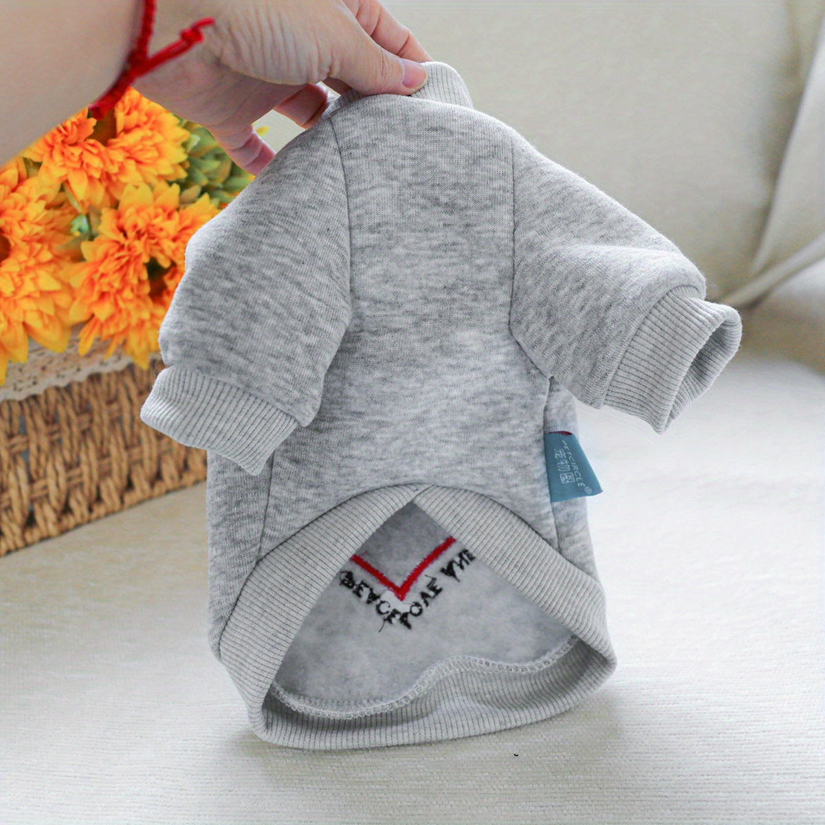 Soft Knit Heart-Shaped Pet Sweater for Small Dogs All-Season Pullover Polyester