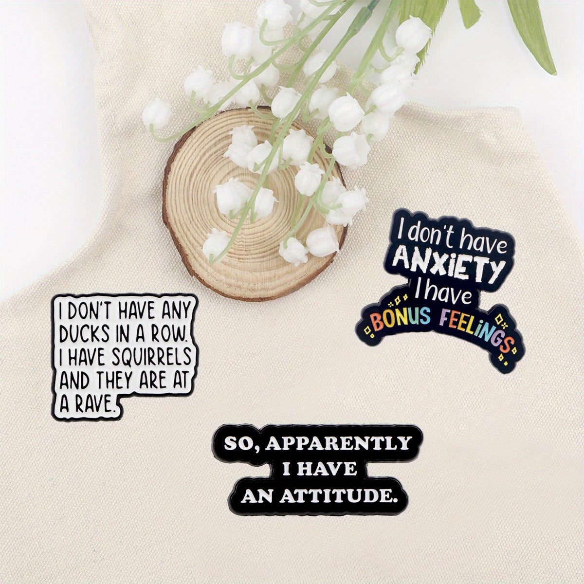 Set of 20 Inspirational Quote Enamel Pins for Clothing Bags and Accessories