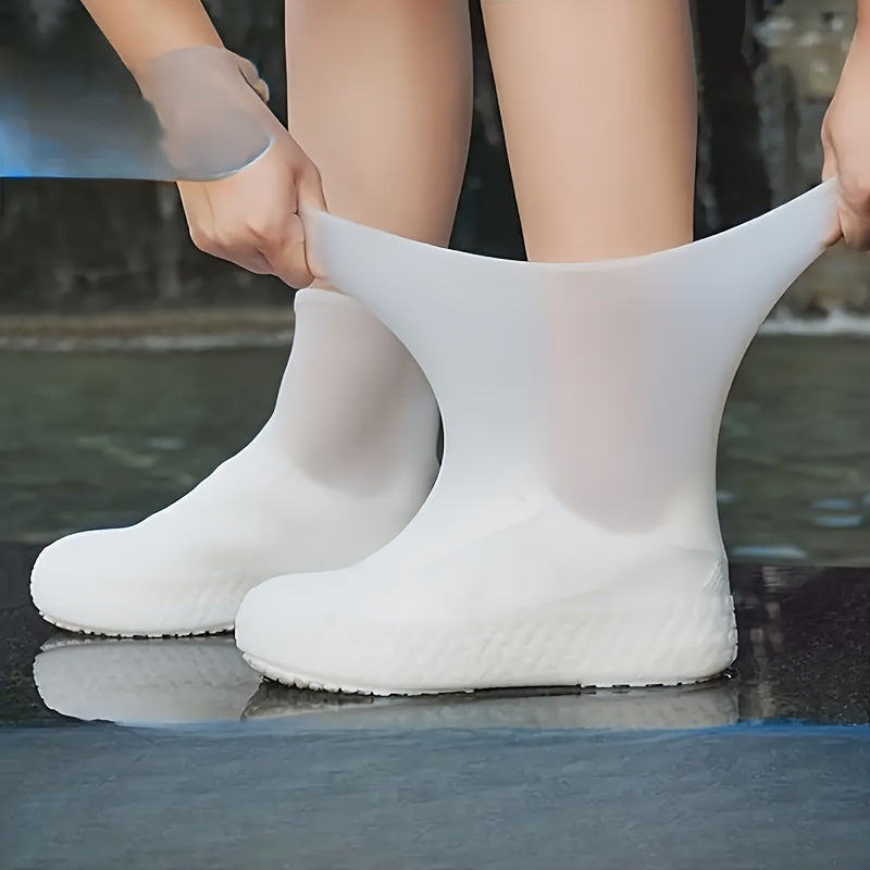 Unisex Latex Waterproof Shoe Covers Outdoor Reusable Rain Boots