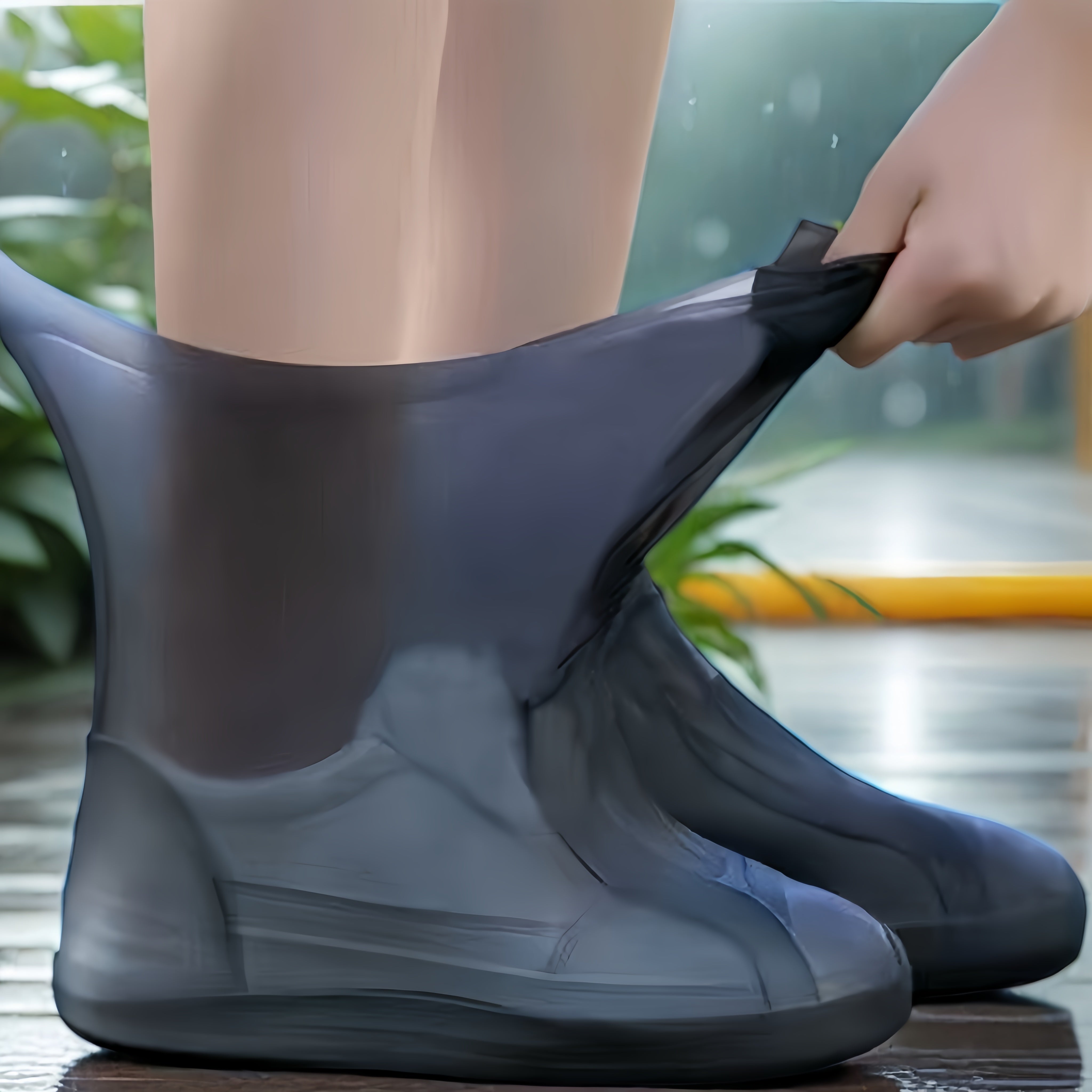 Unisex Latex Waterproof Shoe Covers Outdoor Reusable Rain Boots