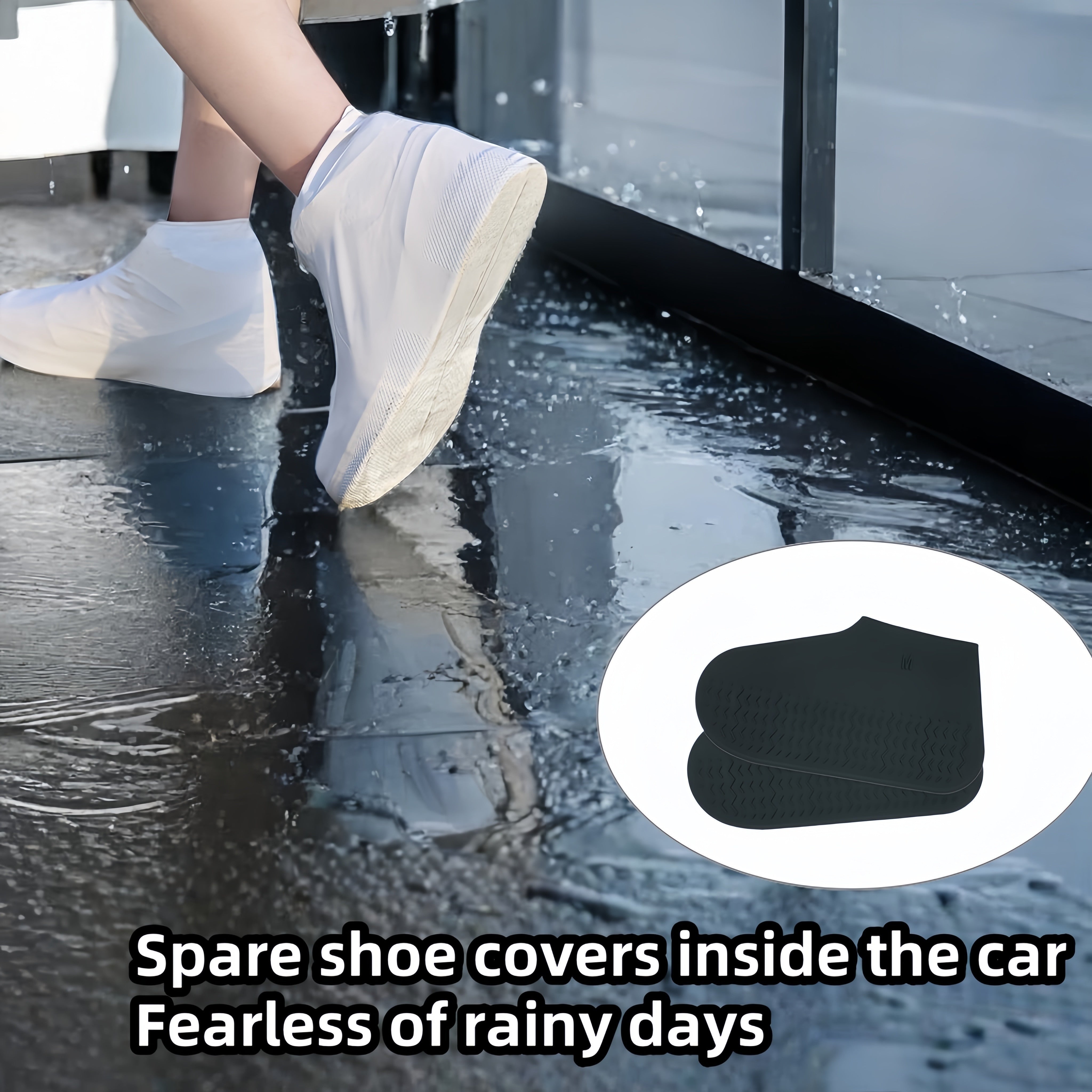 Unisex Latex Waterproof Shoe Covers Outdoor Reusable Rain Boots