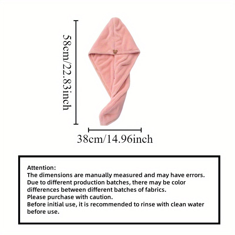 Женская быстросохнущая полотенце для волос с мультяшным принтом, легкий полиэстер и современный дизайн.