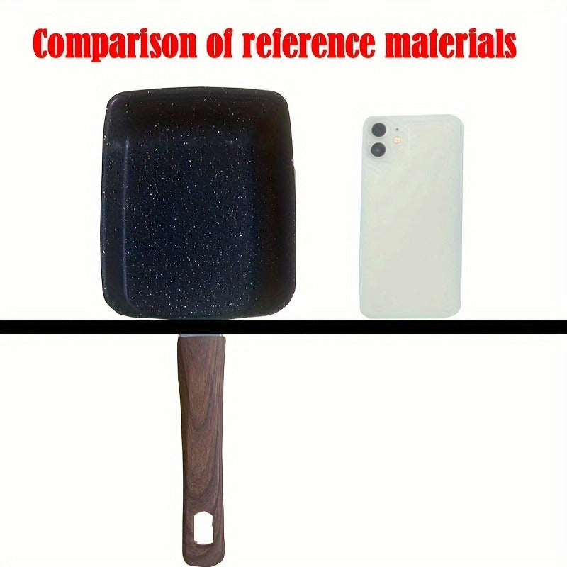 Non-Stick Aluminum Square Skillet with Wood Handle for Tamagoyaki Japanese Omelet