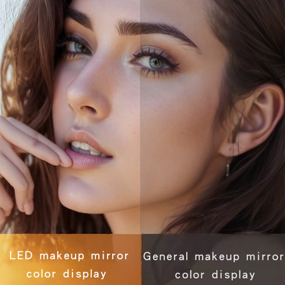 LED Makeup Mirror 360 Degree Rotation Suction Cup Mount Battery Operated Adjustable Brightness