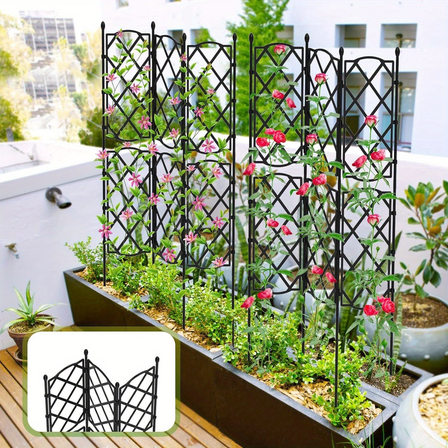 Outdoor Plastic Garden Trellis for Climbing Plants Vines Flowers Vegetables Indoor Potted