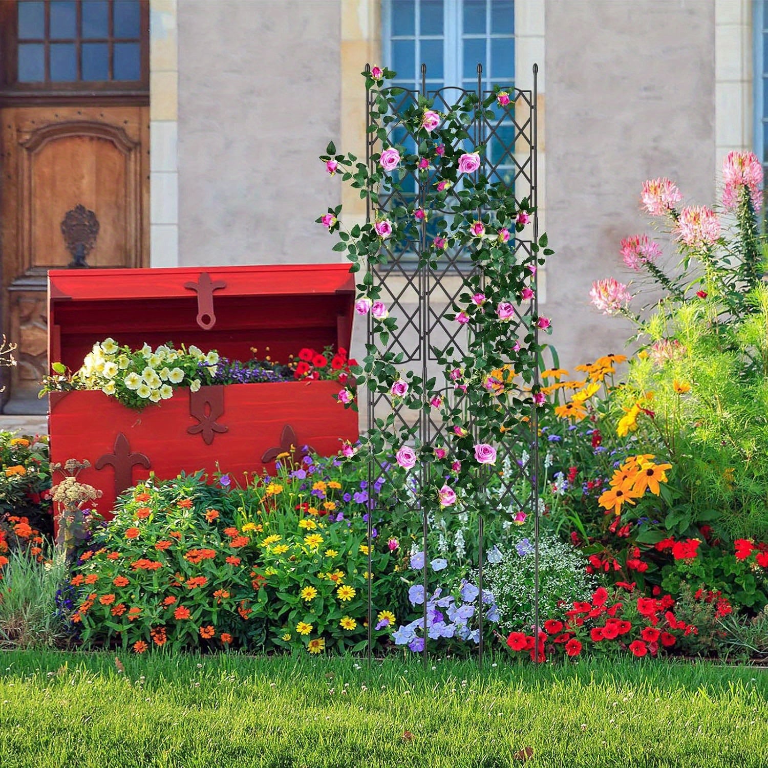 Outdoor Plastic Garden Trellis for Climbing Plants Vines Flowers Vegetables Indoor Potted