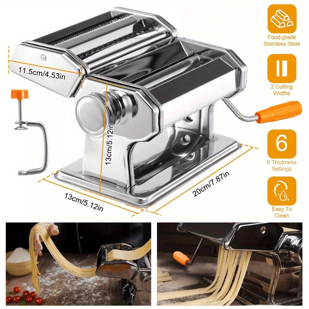 Manual Stainless Steel Pasta Maker Noodle Press for Spaghetti Lasagna Fettuccine