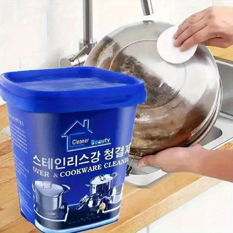 Stainless Steel Cleaning Paste with Sponge Rust and Dirt Remover for Dishes and Pots