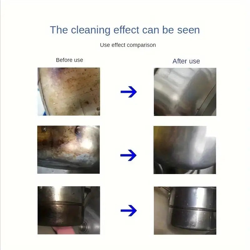 Stainless Steel Cleaning Paste with Sponge Rust and Dirt Remover for Dishes and Pots