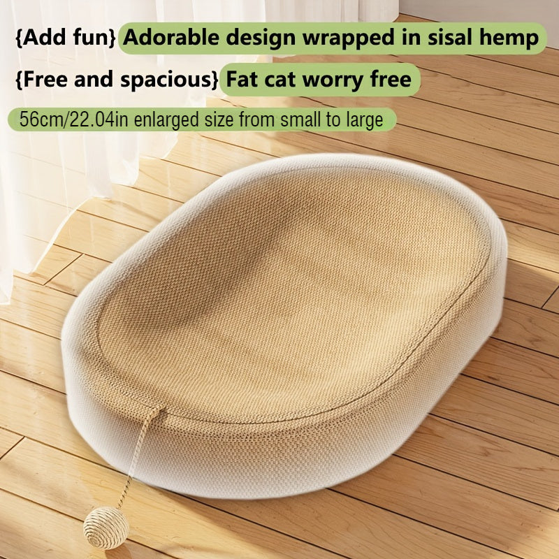Large Oval Cat Scratcher Bed with Track Toy and Sisalg Hemp Filling