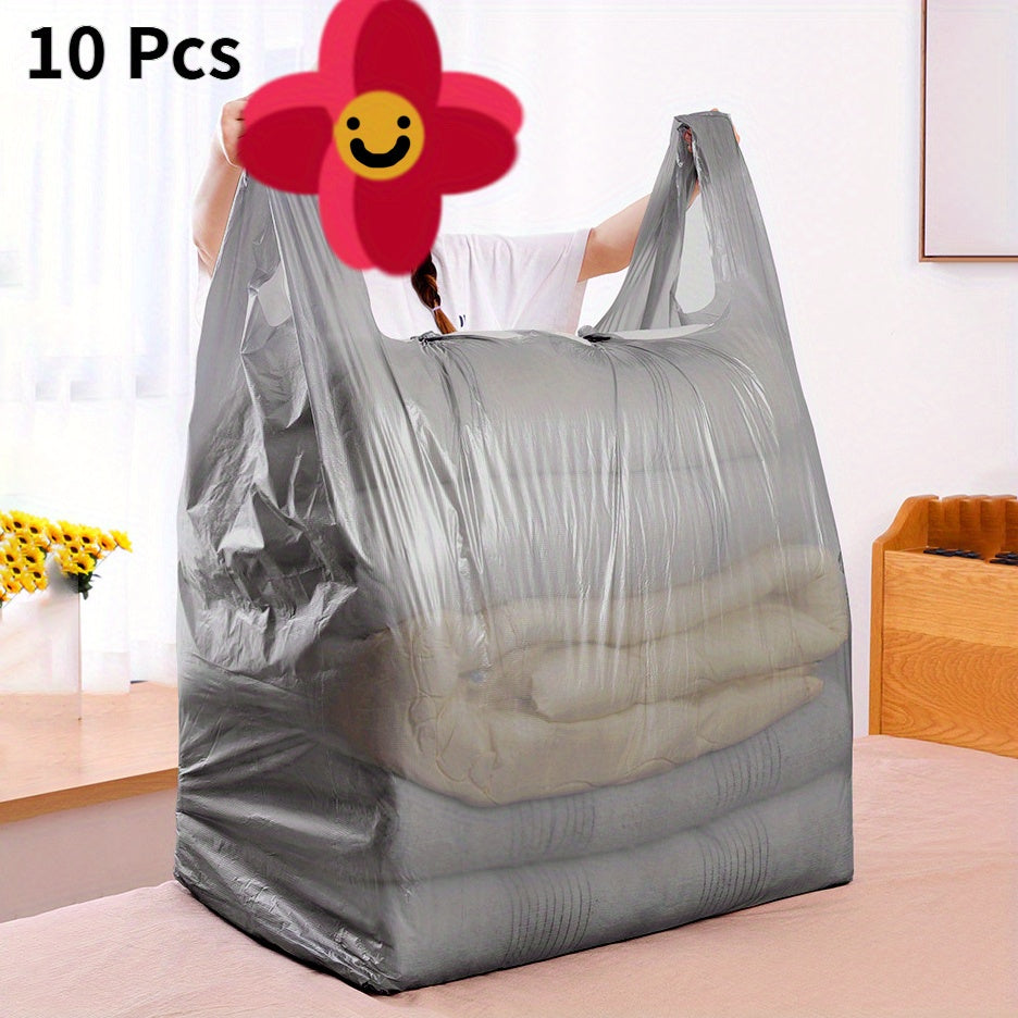 Gray Plastic Bag Vest Bags Large Medium Small for Clothing Packaging Logistics 10 or 5 pcs
