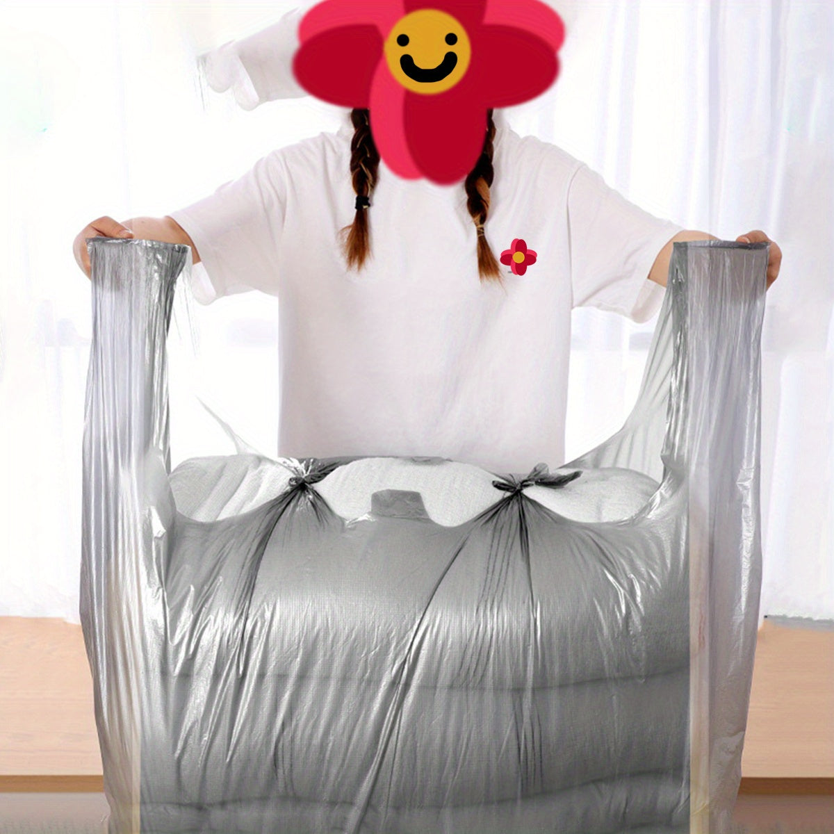 Gray Plastic Bag Vest Bags Large Medium Small for Clothing Packaging Logistics 10 or 5 pcs