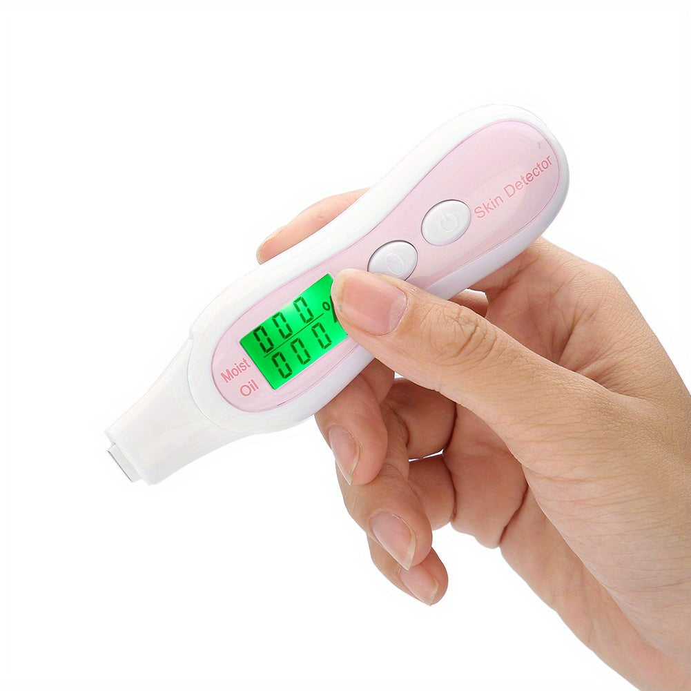 Digital LCD Moisture and Oil Skin Analyzer with Backlight Pink White