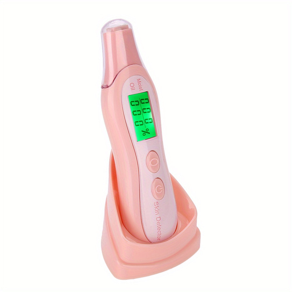 Digital LCD Moisture and Oil Skin Analyzer with Backlight Pink White