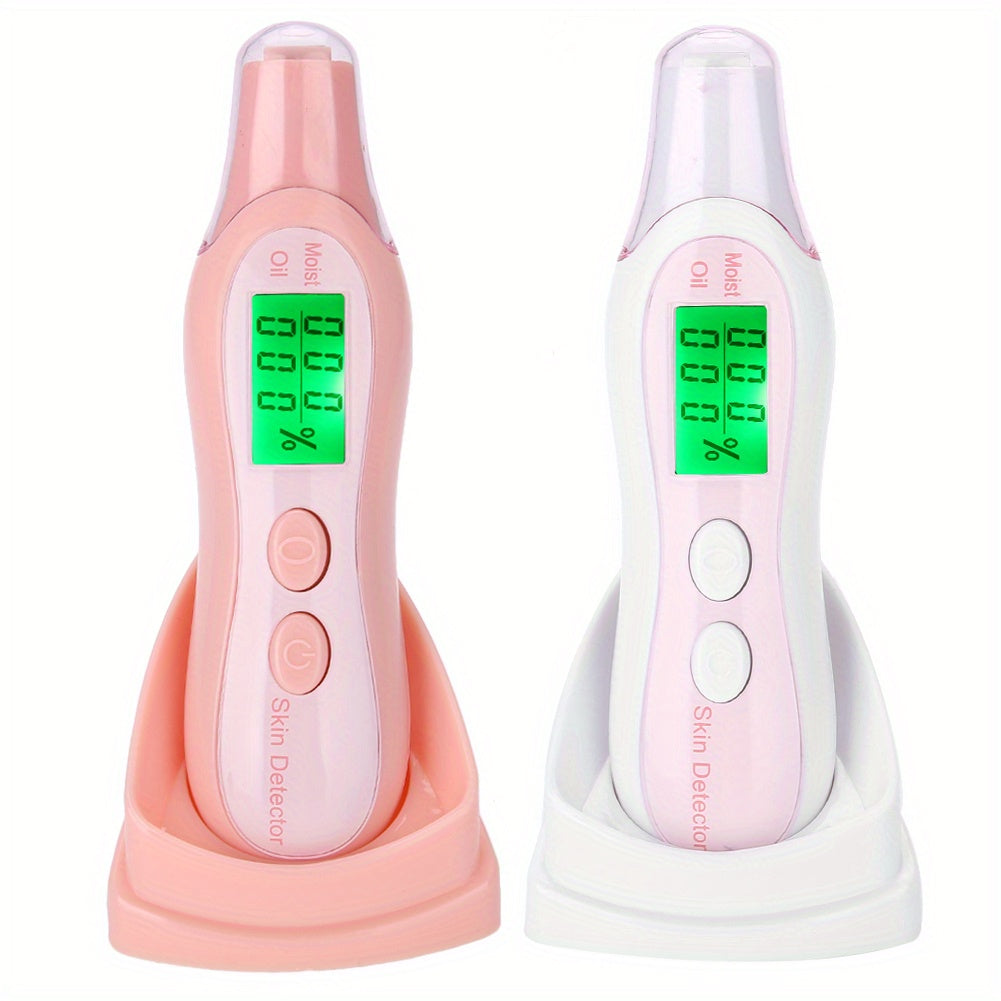 Digital LCD Moisture and Oil Skin Analyzer with Backlight Pink White