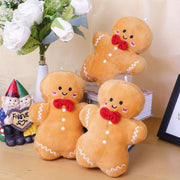 Gingerbread Man Plush Toy Hand Washable Audio Play Christmas Decor Polyester