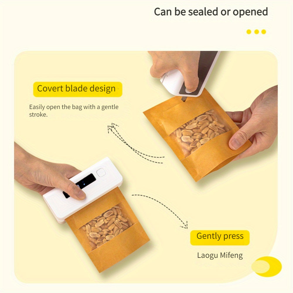 Qayta to'ldiriladigan atıştırmalık sumkasi yopgich, 9 tezlik sozlamasi bilan, USB zaryadlash, magnit orqa