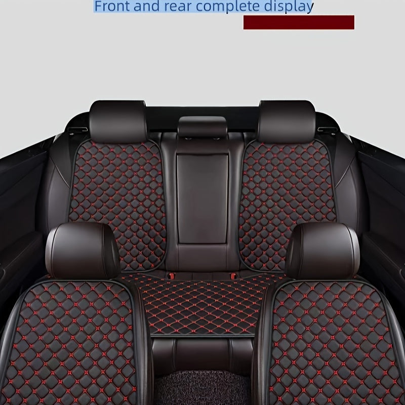 Black PU Leather Car Seat Cushions for 5-Seater All-Season Comfort