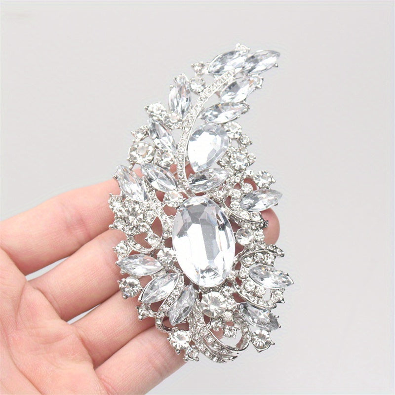 Роскошная цветочная брошка с стразами - изысканная эмалевая брошь в уникальном новаторском дизайне, стильный аксессуар для женщин