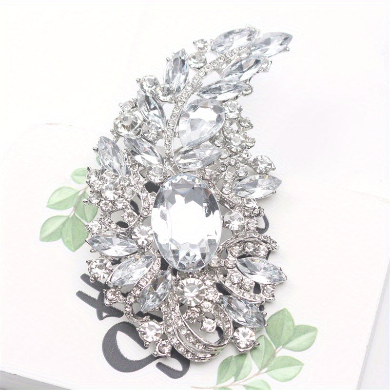 Роскошная цветочная брошка с стразами - изысканная эмалевая брошь в уникальном новаторском дизайне, стильный аксессуар для женщин