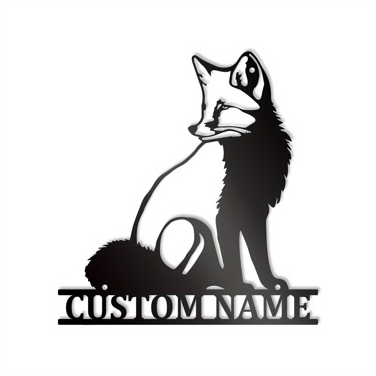 Personalized Fox Metal Wall Decor Iron Sign for Home Nursery 14 Inches