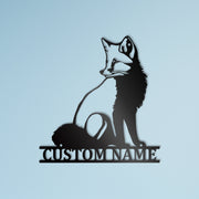 Personalized Fox Metal Wall Decor Iron Sign for Home Nursery 14 Inches