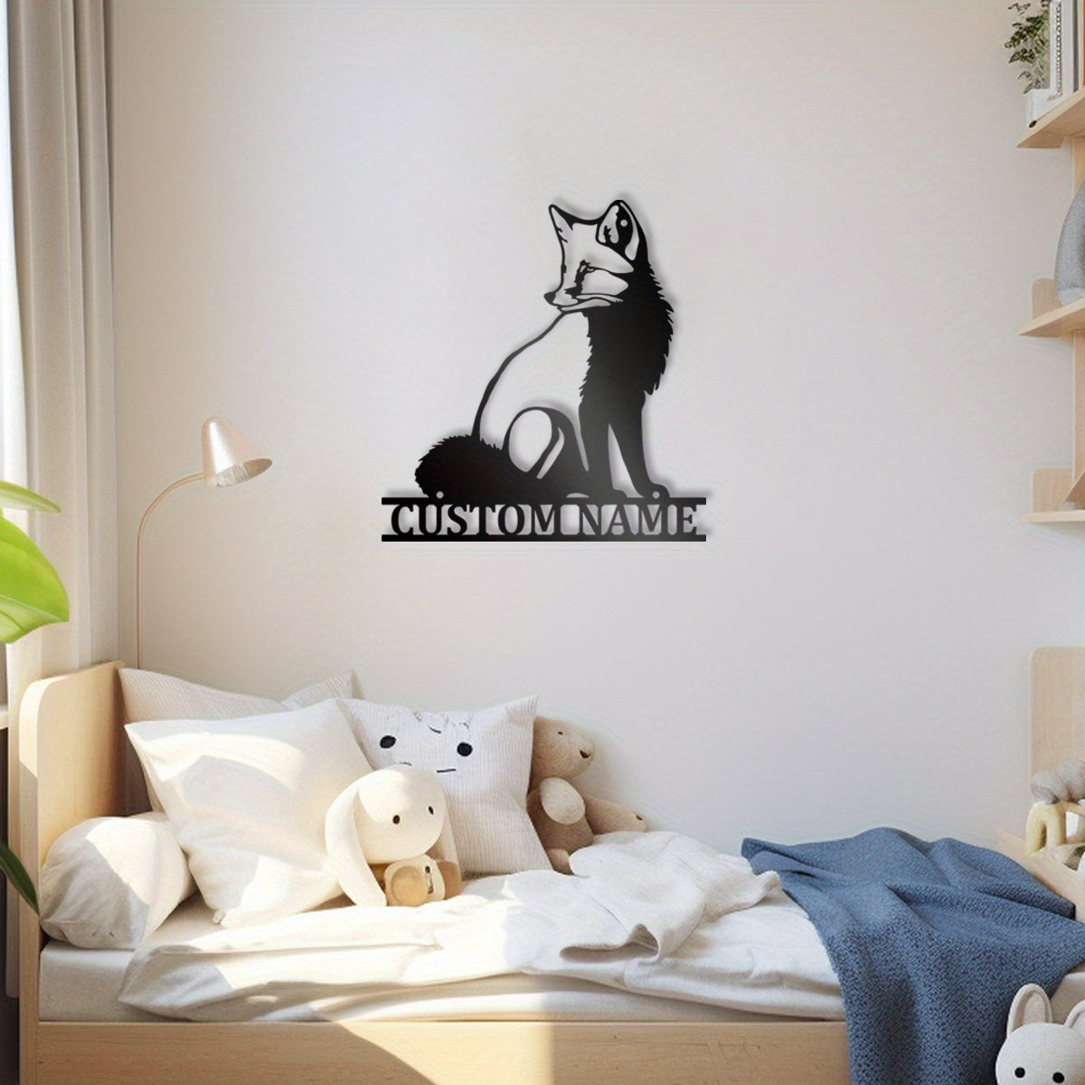 Personalized Fox Metal Wall Decor Iron Sign for Home Nursery 14 Inches