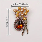 Crystal Glass Brooch Pin Enamel Irregular Design Fashion Accessory