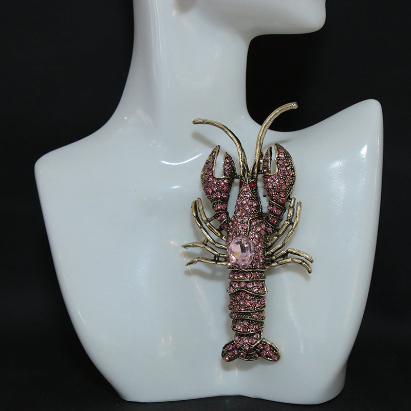 Vintage Animal Brooch Retro Lobster Chest Accessory Stylish Bold Jewelry
