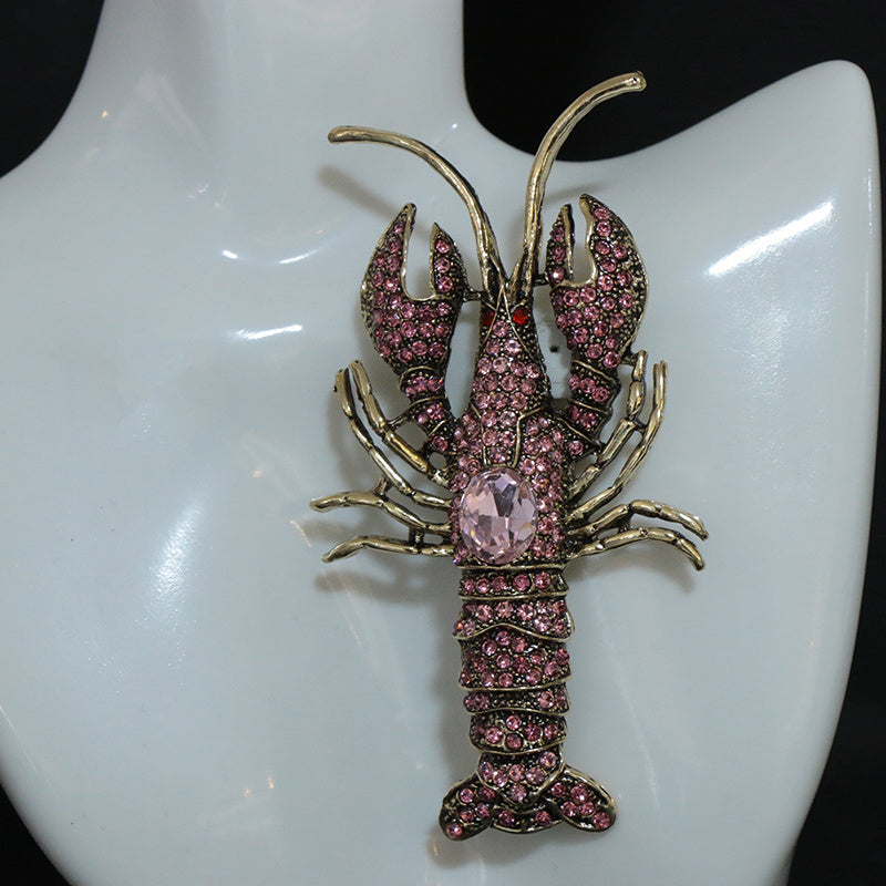 Vintage Animal Brooch Retro Lobster Chest Accessory Stylish Bold Jewelry