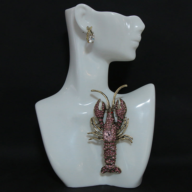 Vintage Animal Brooch Retro Lobster Chest Accessory Stylish Bold Jewelry
