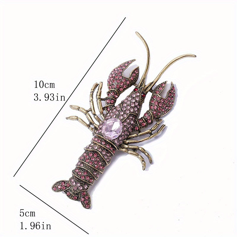 Vintage Animal Brooch Retro Lobster Chest Accessory Stylish Bold Jewelry