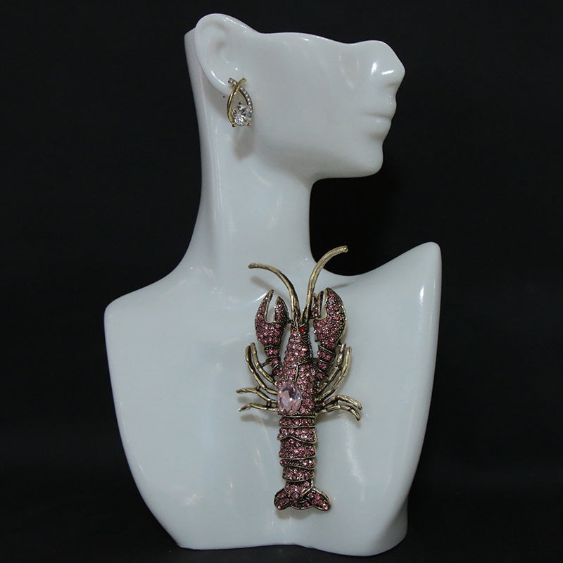 Vintage Animal Brooch Retro Lobster Chest Accessory Stylish Bold Jewelry