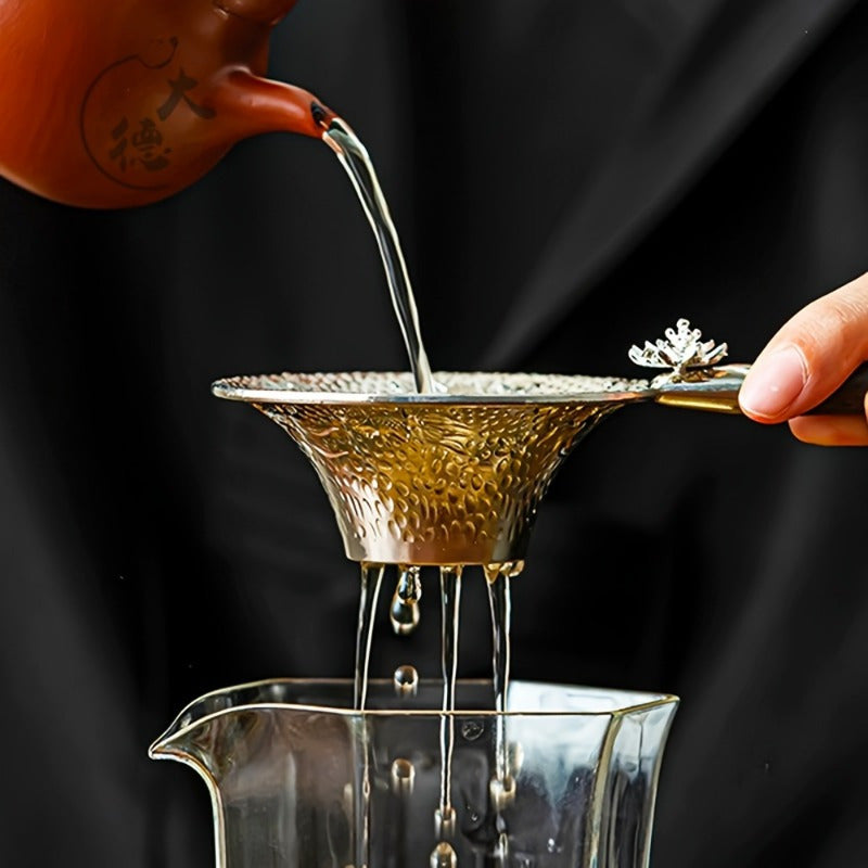 Wooden Handle Stainless Steel Mesh Tea Strainer for Tea Brewing Kitchen Tool