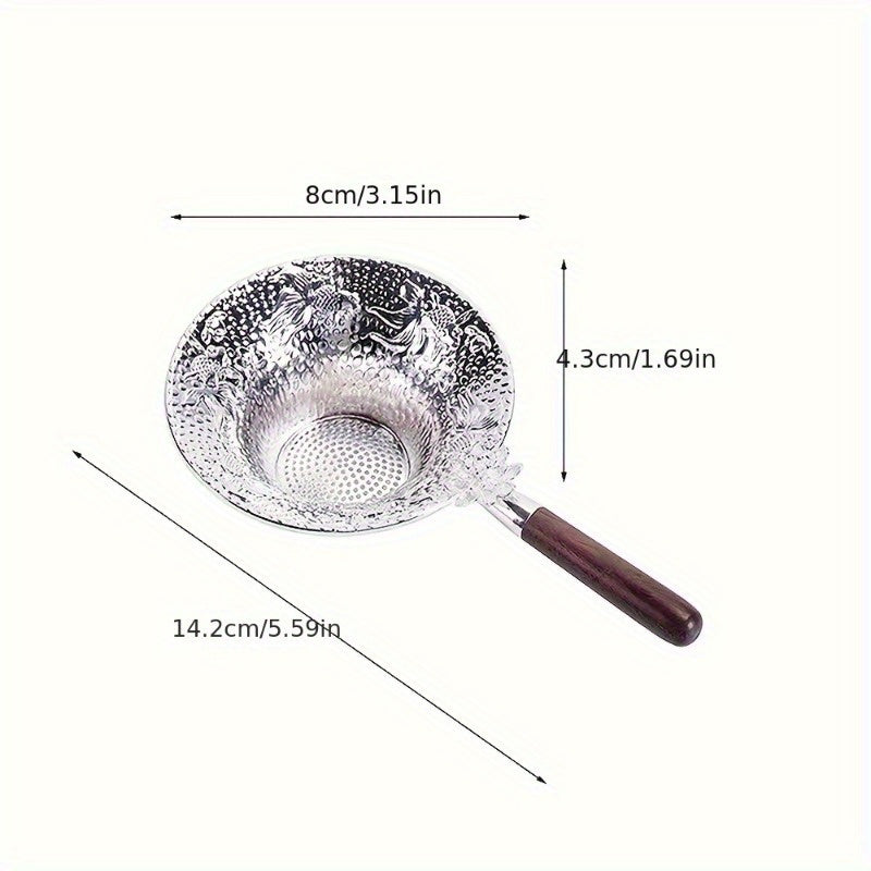 Wooden Handle Stainless Steel Mesh Tea Strainer for Tea Brewing Kitchen Tool