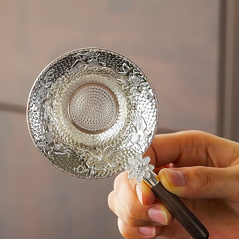 Wooden Handle Stainless Steel Mesh Tea Strainer for Tea Brewing Kitchen Tool