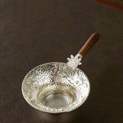 Wooden Handle Stainless Steel Mesh Tea Strainer for Tea Brewing Kitchen Tool