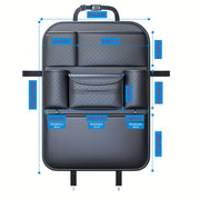 Quilted Car Seat Back Organizer Multi-Functional Storage Bag Black